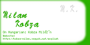 milan kobza business card